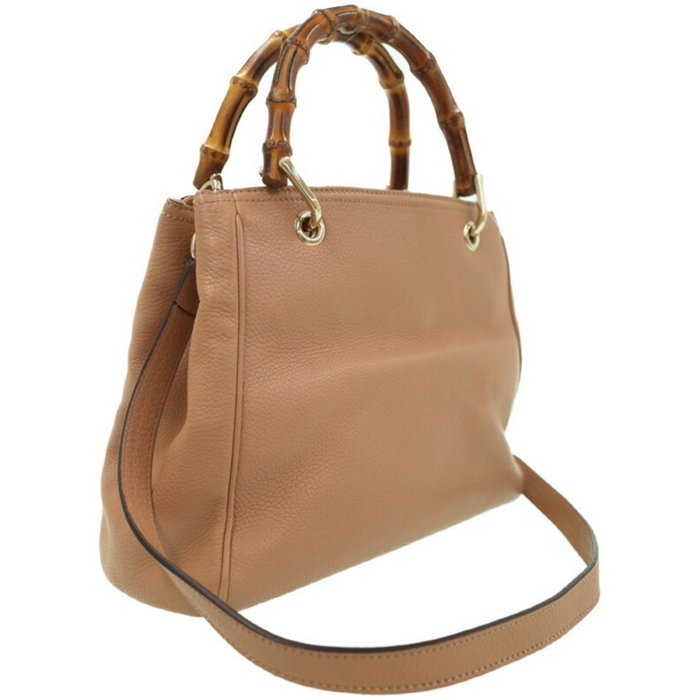 Gucci Tote Shopper Bamboo 2way Bag Leather